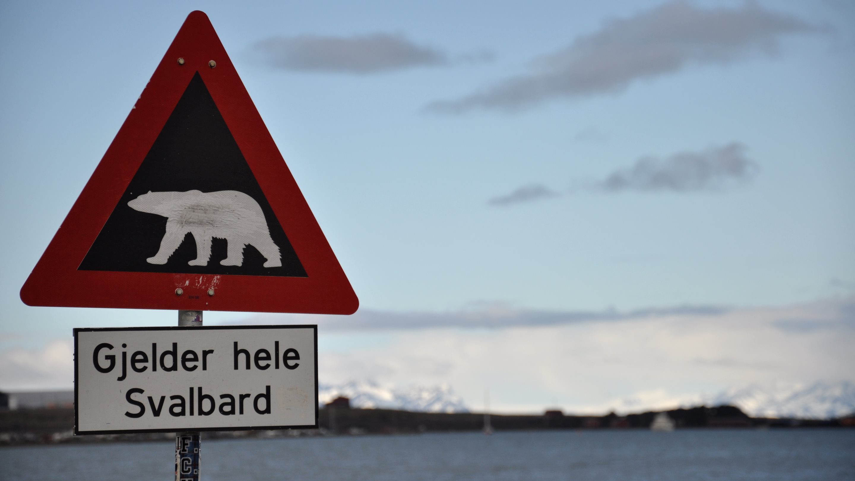 Spitzbergen Eisbären-Warnschild
